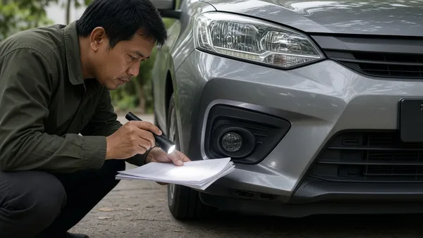Foto BPKB dan STNK diperiksa di samping nomor rangka kendaraan